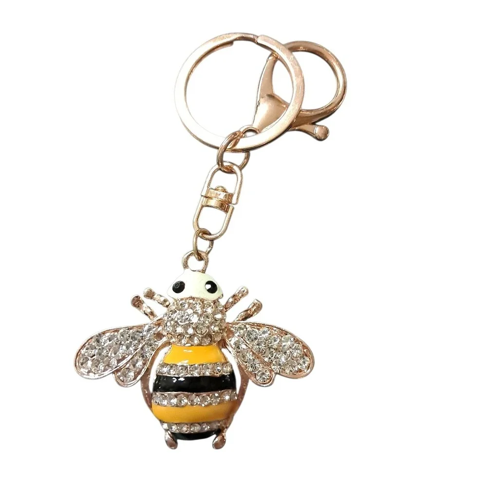 Keychains. Bejeweled Owl, Beatle, Butterfly, And Bumble‎ Bee